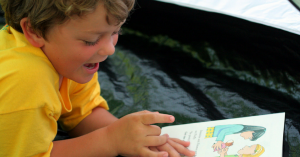 Child reading book